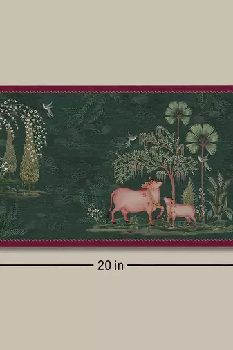 Pichwai Table Mat - Green (set of 2)