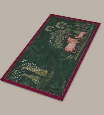Pichwai Table Mat - Green (set of 2) 4