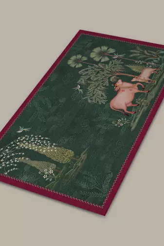 Pichwai Table Mat - Green (set of 2)