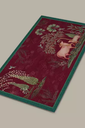 Pichwai Table Mat - Ruby (set of 2)