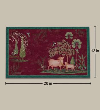 Pichwai Table Mat - Ruby (set of 2) 4