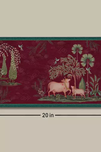 Pichwai Table Mat - Ruby (set of 2)