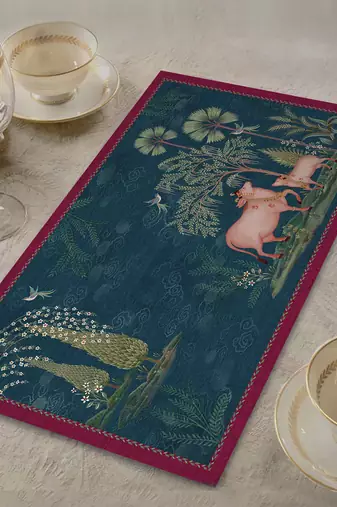 Pichwai Table Mat - Blue (set of 2)