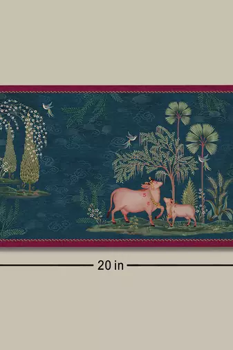 Pichwai Table Mat - Blue (set of 2)