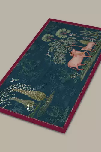 Pichwai Table Mat - Blue (set of 2)