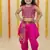 purple cotton dhoti set for girls with embroidered work