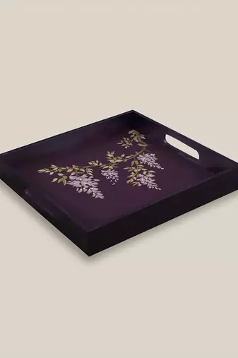Aurielle  Square Wooden  Serving Tray-Medium