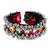 Silver plated traditional vibrant hand embroidered ghungroo kada adjustable bracelet for women (adb573)