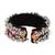 Silver plated traditional vibrant hand embroidered ghungroo kada adjustable bracelet for women (adb573)
