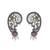 Silver plated handcrafted oxidised multicolor floral ear cuff with beaded detailing for women (e3397ox)