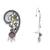 Silver plated handcrafted oxidised multicolor floral ear cuff with beaded detailing for women (e3397ox)