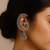 Silver plated oxidised peacock ear cuff with jhumka detailing for women 