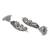 Silver plated oxidised multistone peacock ear cuff with jhumka for women (e3399ox)