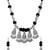 Oxidised silver plated black beads statement necklace with earrings for women (mc230ox)