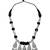 Oxidised silver plated black beads statement necklace with earrings for women (mc230ox)