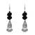 Oxidised silver plated black beads statement necklace with earrings for women (mc230ox)