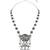 Oxidised rajwadi ganesh pendant necklace set with earrings for women (mc231ox)