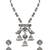 Oxidised peacock motif dangler pendant necklace set with jhumka earrings for women (mc232ox)