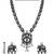 Oxidised elephant motif traditional necklace set with earrings for women (mc234ox)