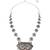 Oxidised silver plated navratri multi stone statement necklace set for women (mc235ox)