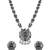 Oxidised silver plated traditional peacock motif necklace set for women (mc236ox)