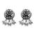 Oxidised silver plated traditional peacock motif necklace set for women (mc236ox)