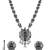 Oxidised silver plated traditional peacock motif necklace set for women (mc236ox)