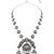 Oxidised silver plated traditional statement necklace set with earrings for women (mc237ox)