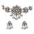 Oxidised floral design statement necklace set with earrings for women (mc239ox)
