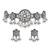 Oxidised silver floral motif adjustable choker necklace with earrings for women (mc240ox)