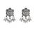 Oxidised silver floral motif adjustable choker necklace with earrings for women (mc240ox)