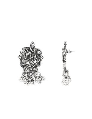 Oxidised krishna motif temple necklace set with earrings for women (mc242ox) 5