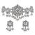 Oxidised silver plated hexagon floral motif necklace set with earrings for women (mc243ox)