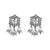 Oxidised silver plated hexagon floral motif necklace set with earrings for women (mc243ox)