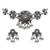 Oxidised silver plated floral pattern traditional necklace set for women (mc244ox)