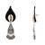 Oxidised shell motif navratri necklace set with earrings for women (mc245ox)
