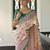 Green color madhubani print tussar silk saree with blouse