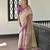 Wine color madhubani print tussar silk saree with blouse