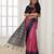 Pink color temple border tussar silk print saree with blouse