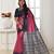 Pink color temple border tussar silk print saree with blouse