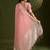 Peach color gota-patti weaves checks body and tiny gold zari weave butties  tissue linen silk saree with blouse