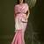 Pink color gota-patti weaves checks body and tiny gold zari weave butties  tissue linen silk saree with blouse