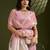 Pink color gota-patti weaves checks body and tiny gold zari weave butties  tissue linen silk saree with blouse