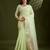 Green color gota-patti weaves checks body and tiny gold zari weave butties  tissue linen silk saree with blouse