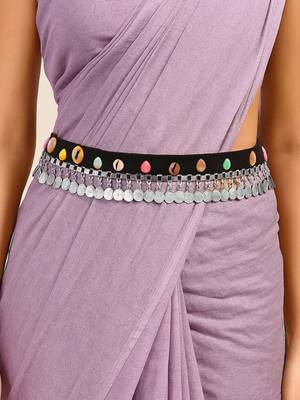Navratri silver oxidised traditional adjustable kamarband/belly chain/hip chain/wait chain for women  1