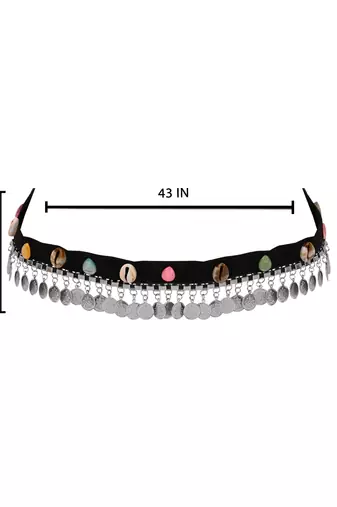 Navratri silver oxidised traditional adjustable kamarband/belly chain/hip chain/wait chain for women 