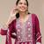 Rani pink color embroideried faux georgette semi stitched salwar suit