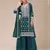 Teal color embroideried faux georgette semi stitched salwar suit