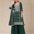 Dark green color embroideried faux georgette semi stitched salwar suit