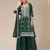 Dark green color embroideried faux georgette semi stitched salwar suit